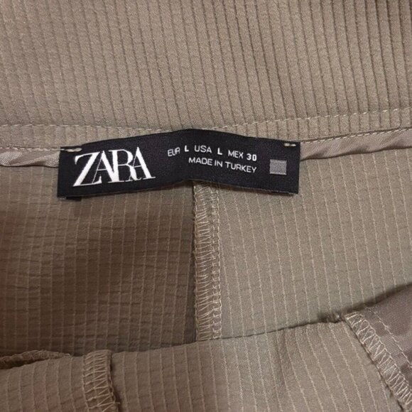 Zara High-Waisted Cords Trouser - Olive 🫒 Green, Side Zip, LARGE - Picture 5 of 7